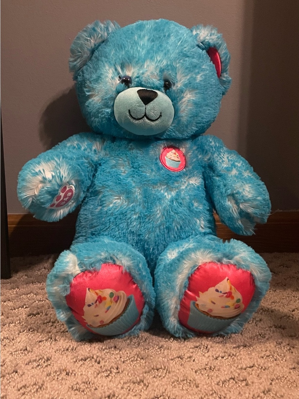 Build-A-Bear Blue Cupcake Teddy Bear Plush Stuffed Animal